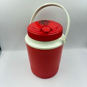 Vintage‎ Gott Pizza Hut Red White Plastic Water Jug Cooler Insulated 1/2 Gallon